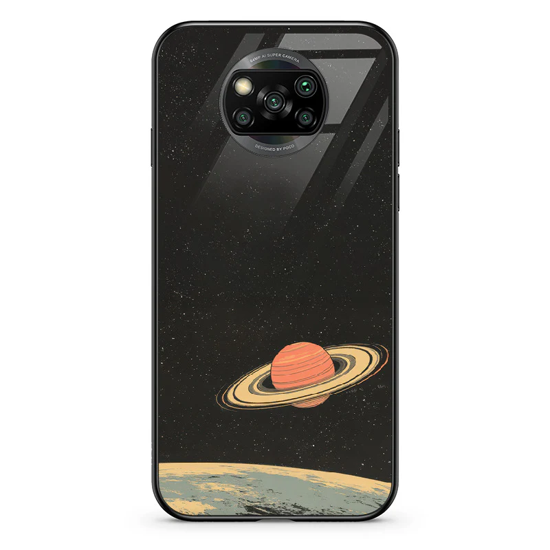 Glass Phone Case Saturn's Moons Landscape - Image 89