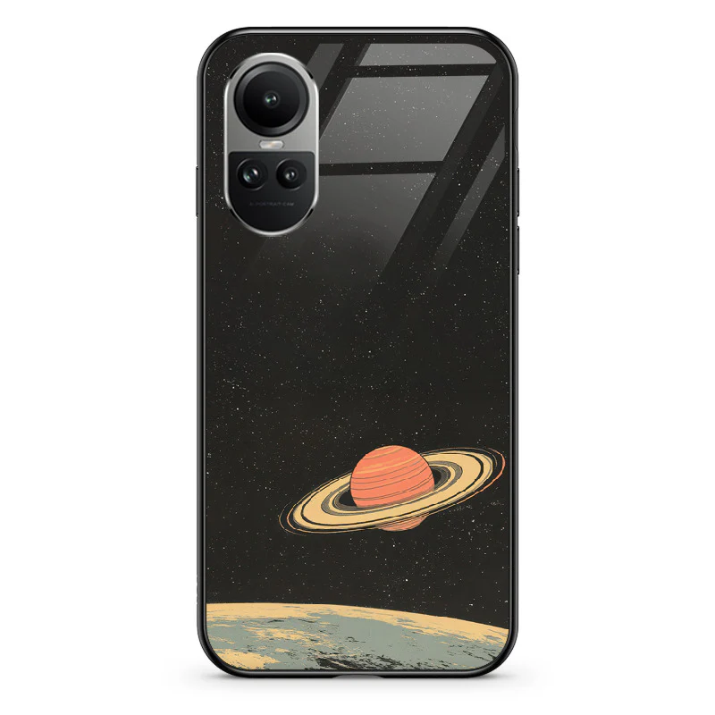 Glass Phone Case Saturn's Moons Landscape - Image 97