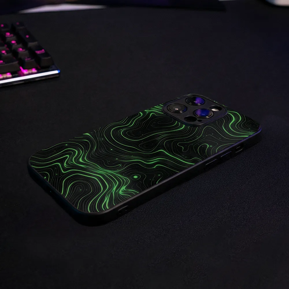 Glass Phone Case Topographic Green - Image 10