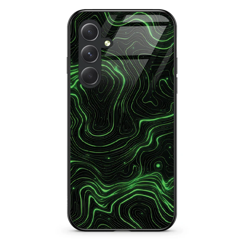 Glass Phone Case Topographic Green - Image 103