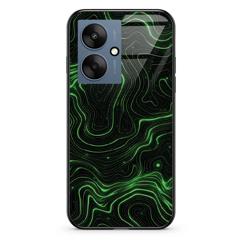 Glass Phone Case Topographic Green - Image 105