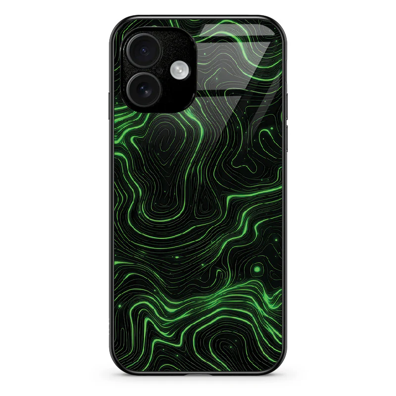 Glass Phone Case Topographic Green - Image 106