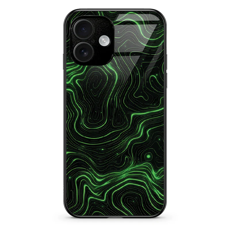 Glass Phone Case Topographic Green - Image 131