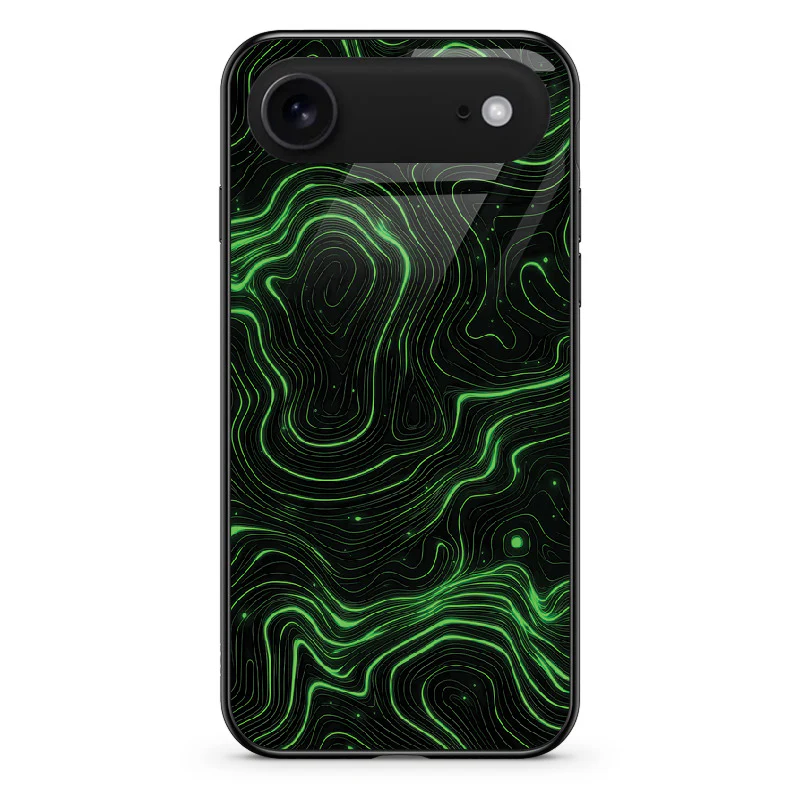 Glass Phone Case Topographic Green - Image 132