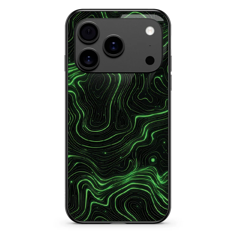 Glass Phone Case Topographic Green - Image 133