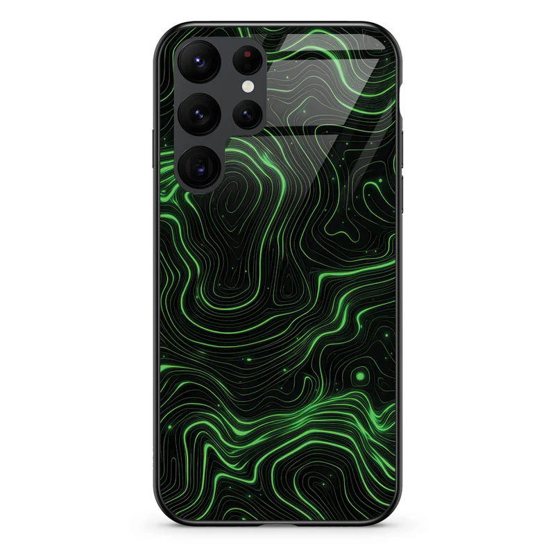 Glass Phone Case Topographic Green - Image 146