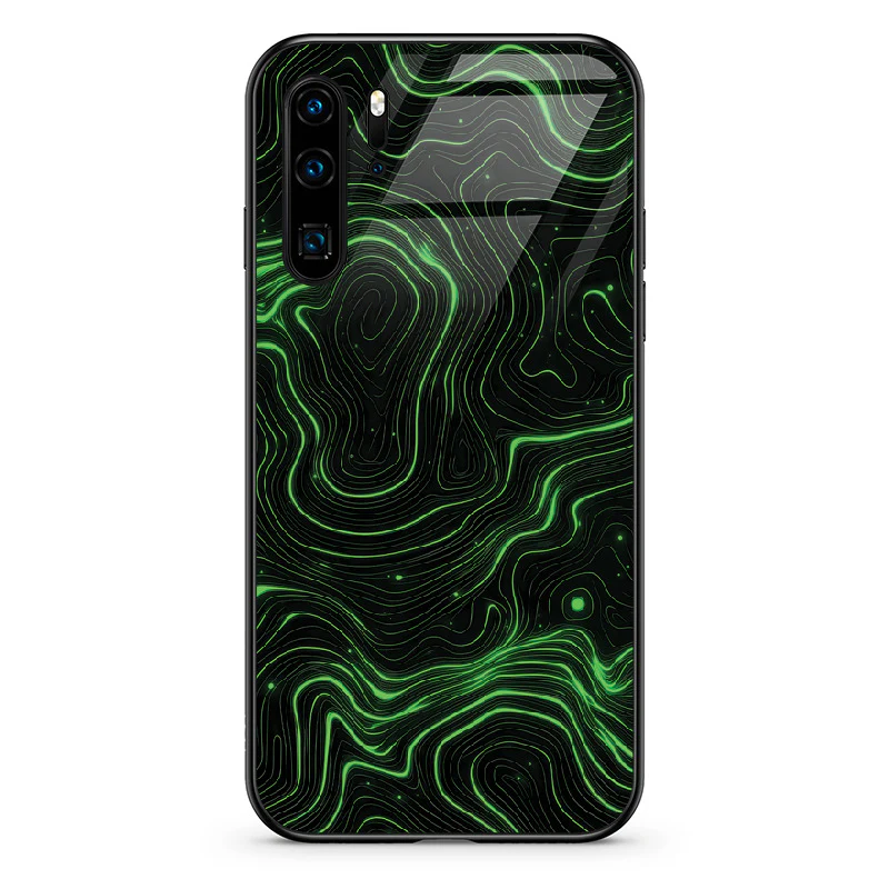 Glass Phone Case Topographic Green - Image 21