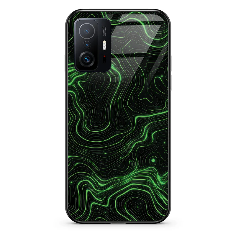Glass Phone Case Topographic Green - Image 38