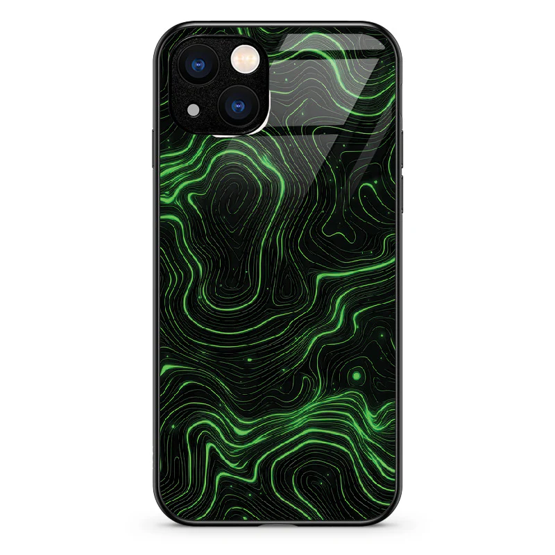 Glass Phone Case Topographic Green - Image 52