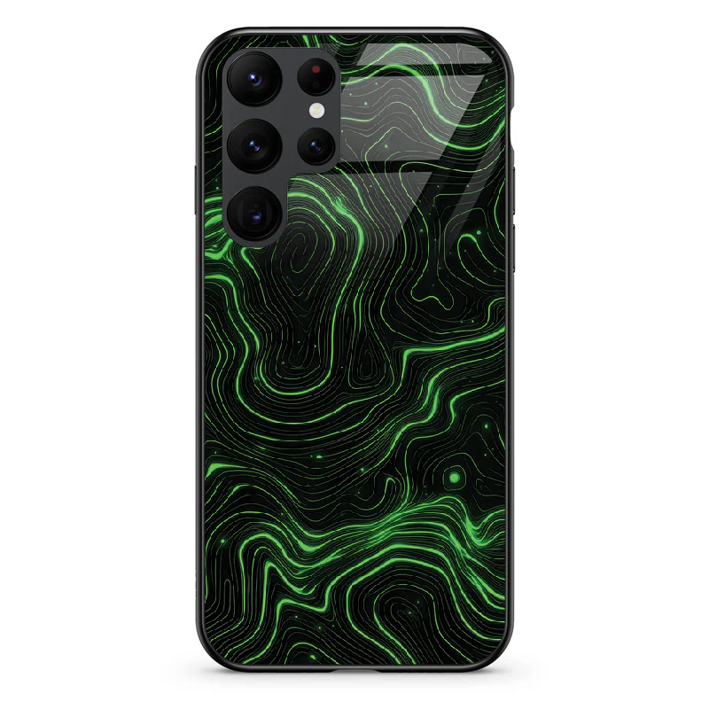 Glass Phone Case Topographic Green - Image 65