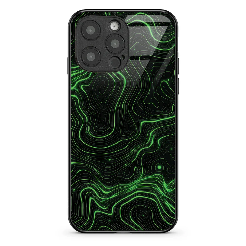 Glass Phone Case Topographic Green - Image 72