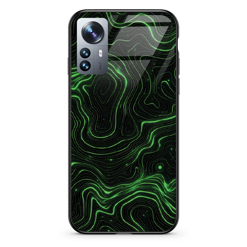 Glass Phone Case Topographic Green - Image 77