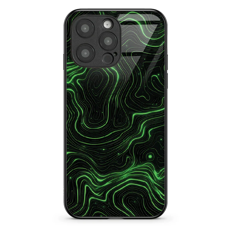 Glass Phone Case Topographic Green - Image 80