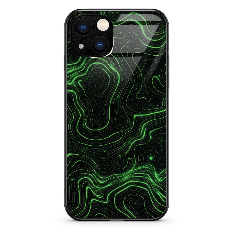 Glass Phone Case Topographic Green - Image 83