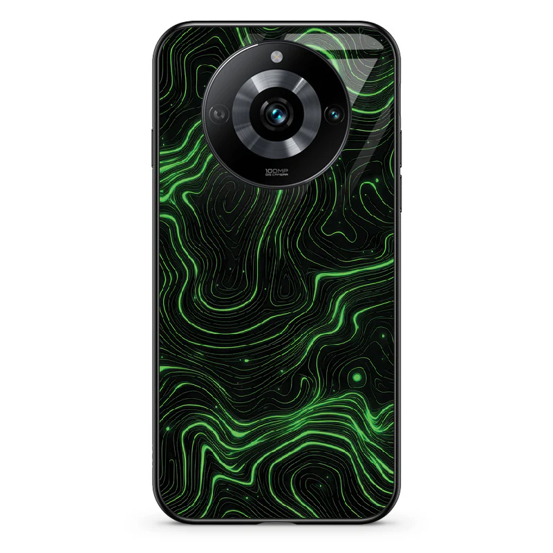 Glass Phone Case Topographic Green - Image 86