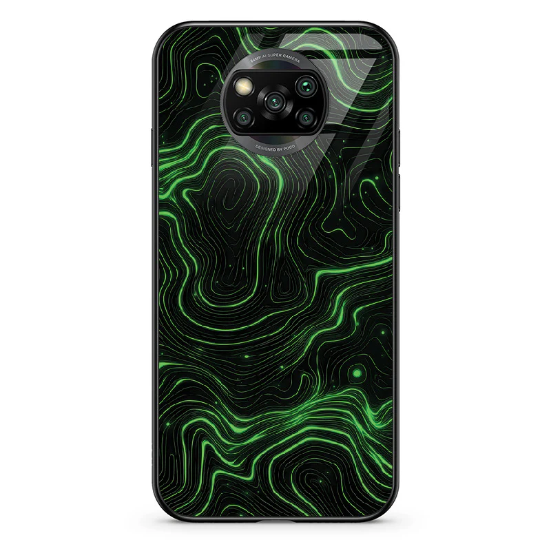 Glass Phone Case Topographic Green - Image 89