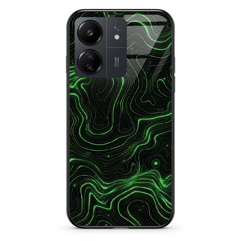 Glass Phone Case Topographic Green - Image 90