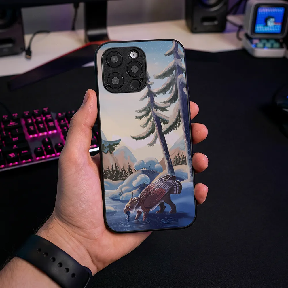 Glass Phone Case Winter Fishing - Image 2