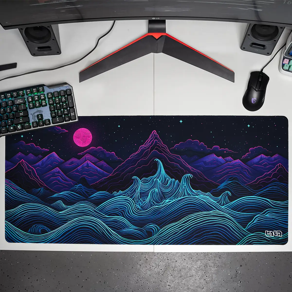 Mousepad Retrowave Mountains - Image 7