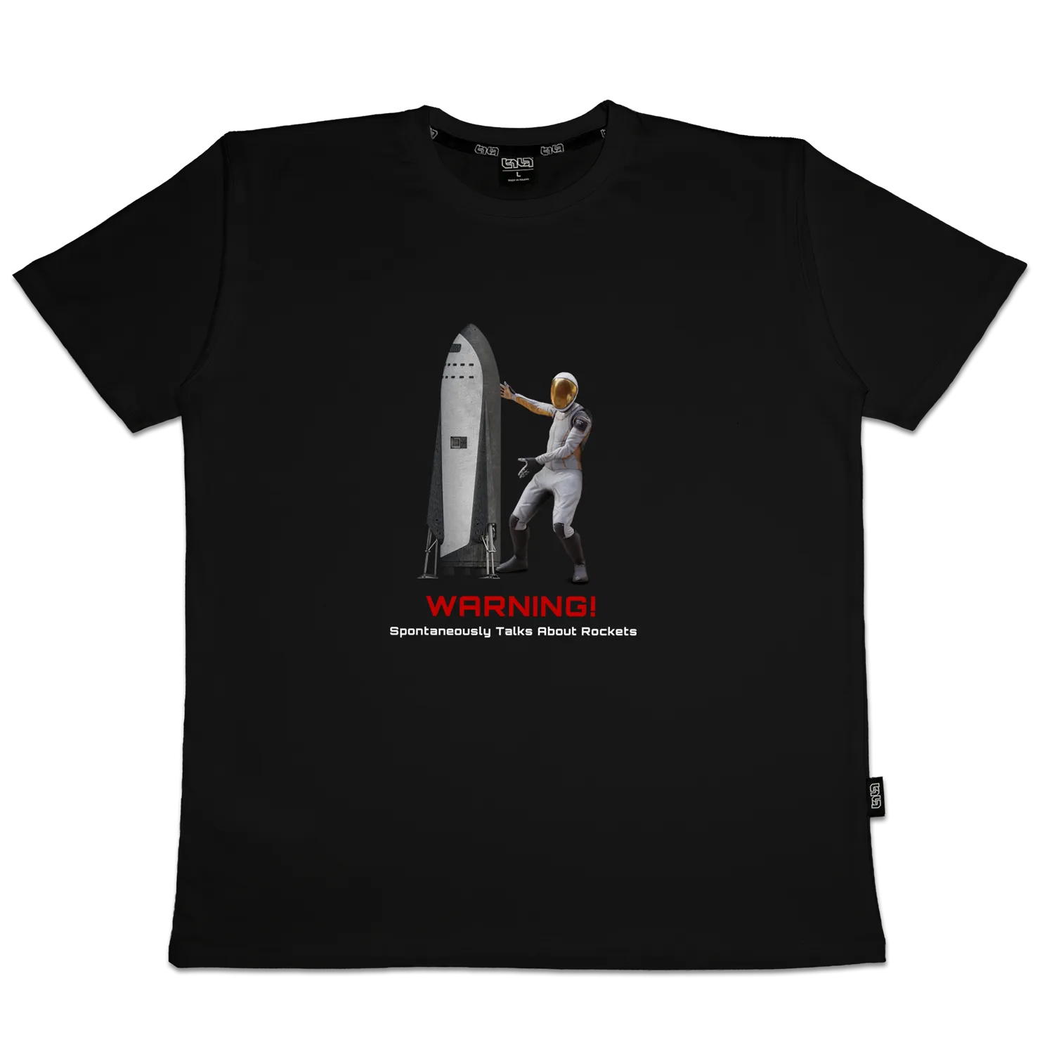 T-shirt Warning - Spontaneously Talks About Rockets